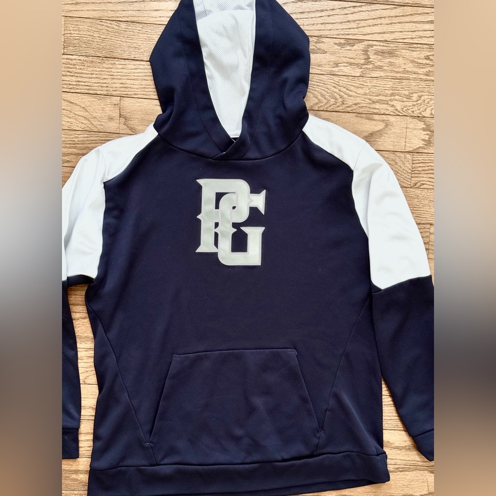 Perfect Game, Navy and White Hoodie with PC Logo
